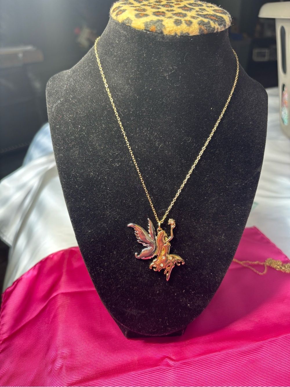 New Gold-Tone Fairy Pendant Necklace